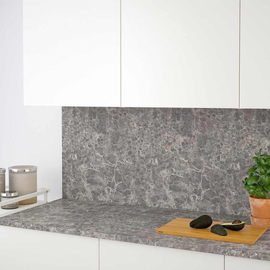 EKBACKEN Worktop, concrete effect/laminate, 246x2.8 cm