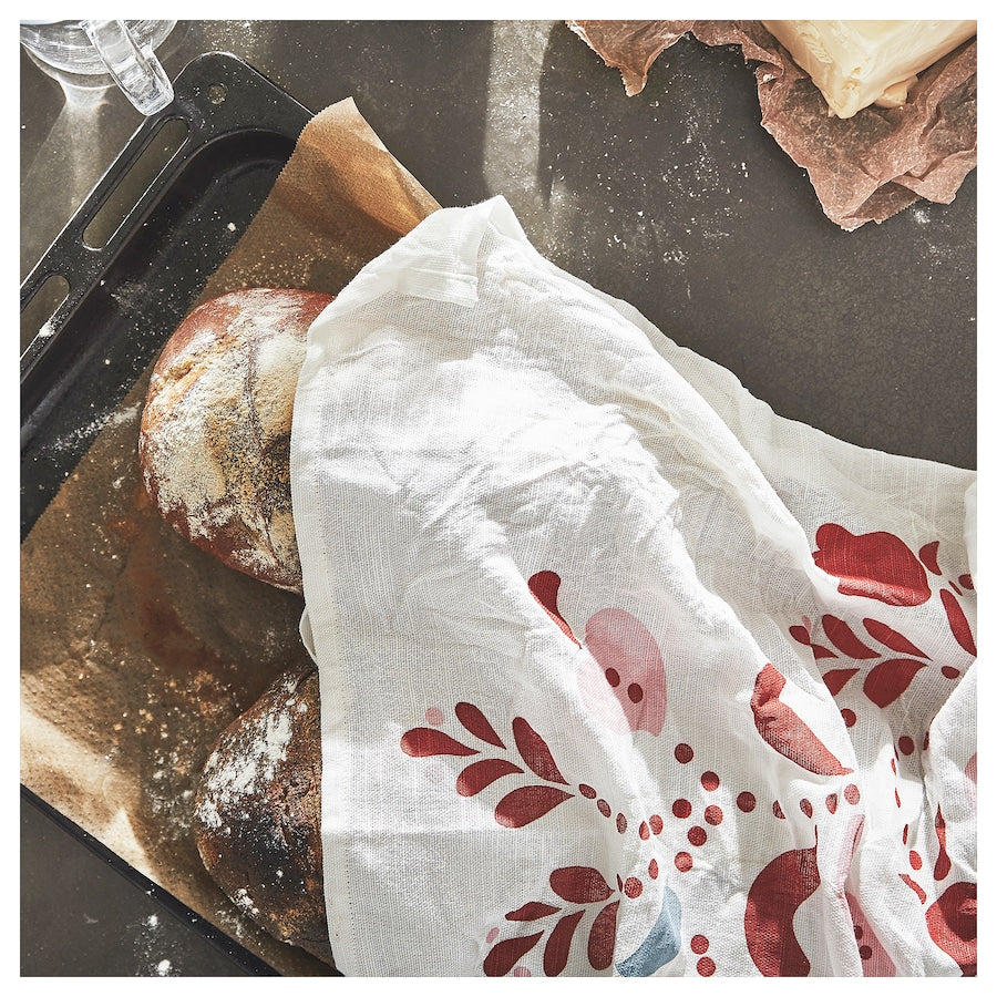 INAMARIA Tea towel, patterned red/pink, 45x60 cm