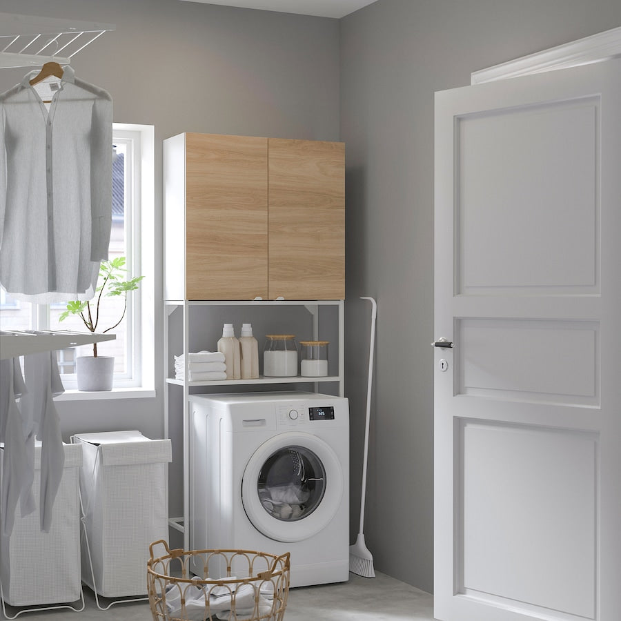 ENHET Storage combination, anthracite/grey frame, 80x32x204 cm