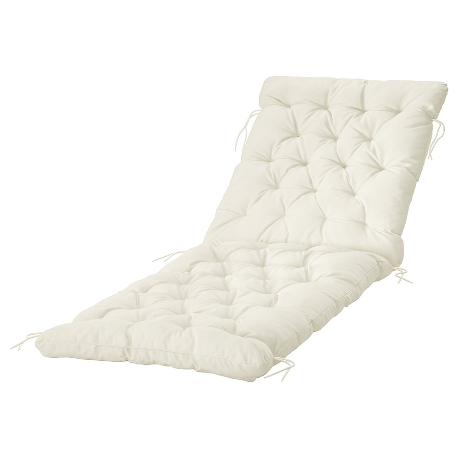 KUDDARNA Sun lounger cushion, outdoor, light grey-beige, 190x60 cm