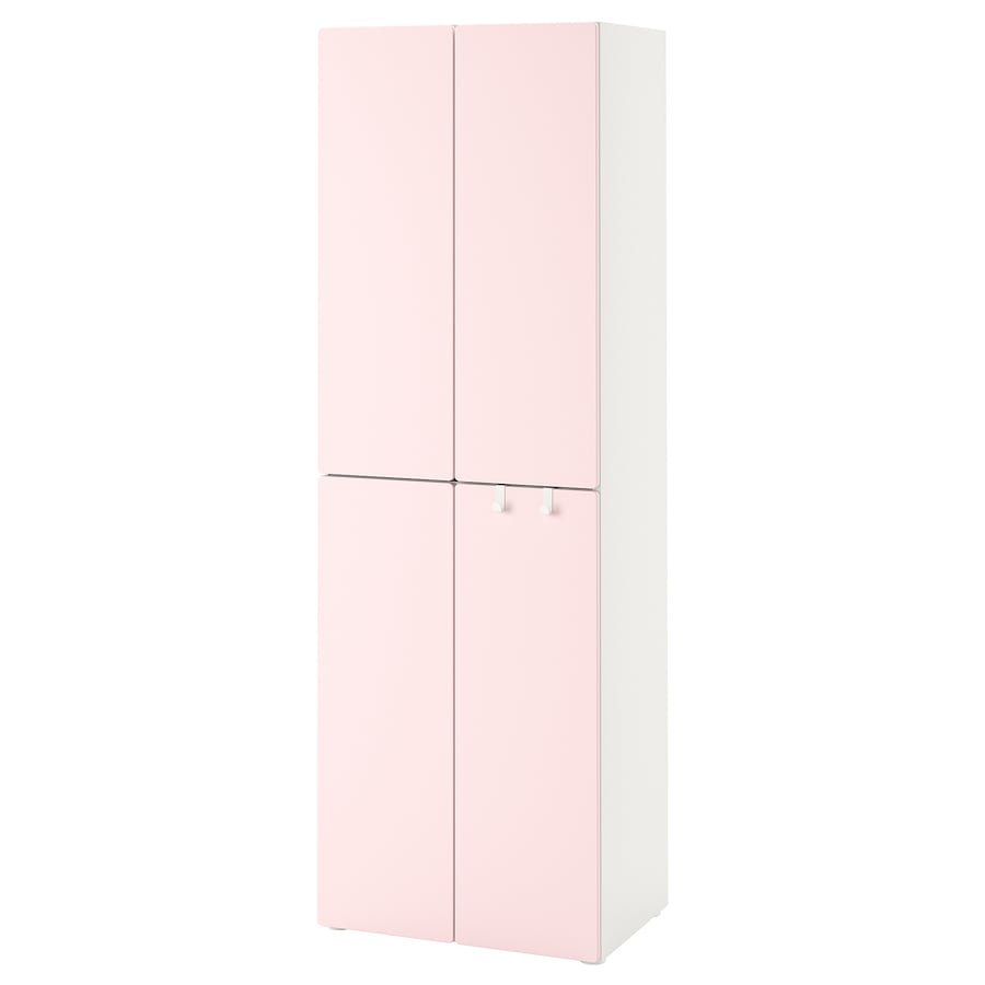 SMÅSTAD / PLATSA Wardrobe, white white/with 2 clothes rails, 60x57x181 cm