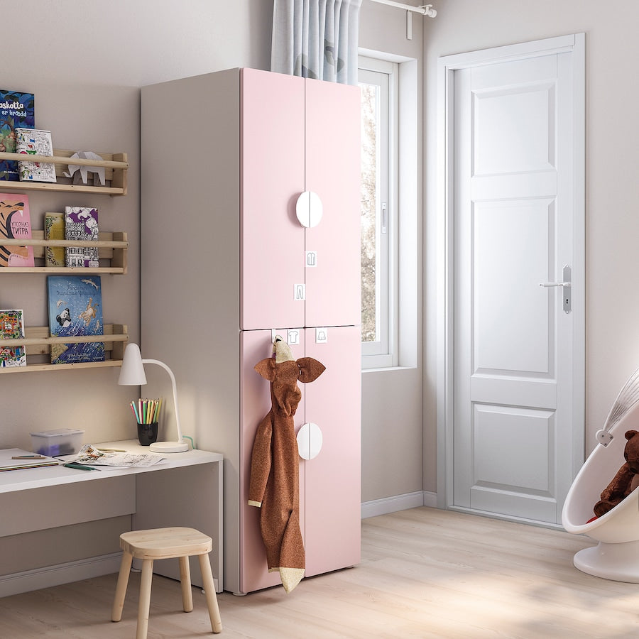 SMÅSTAD / PLATSA Wardrobe, white white/with 2 clothes rails, 60x57x181 cm