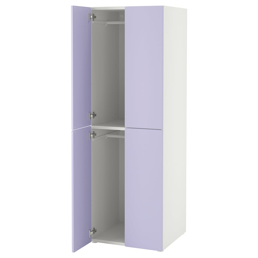 SMÅSTAD / PLATSA Wardrobe, white white/with 2 clothes rails, 60x57x181 cm