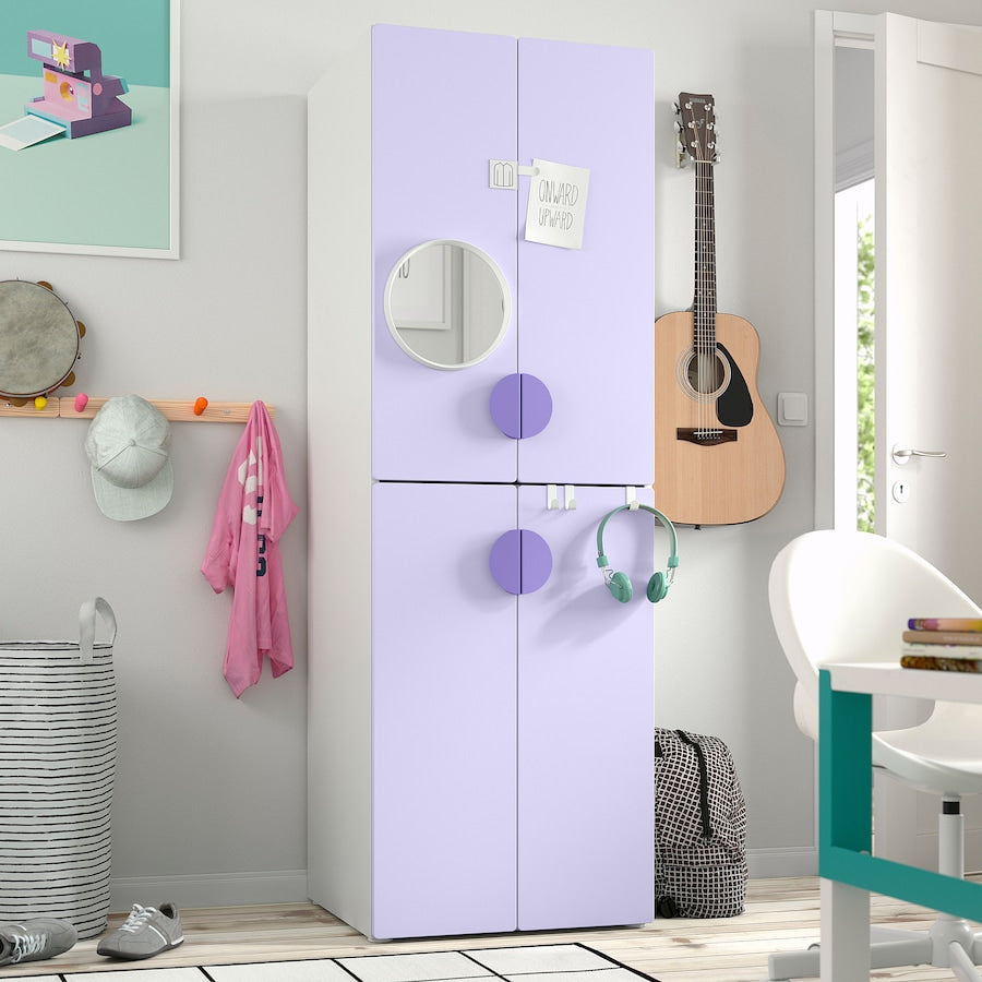SMÅSTAD / PLATSA Wardrobe, white white/with 2 clothes rails, 60x57x181 cm