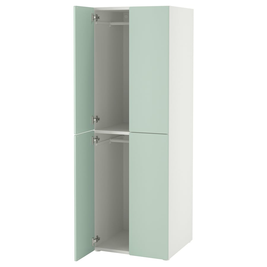 SMÅSTAD / PLATSA Wardrobe, white white/with 2 clothes rails, 60x57x181 cm