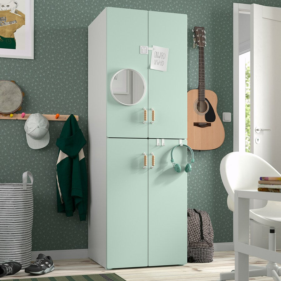 SMÅSTAD / PLATSA Wardrobe, white white/with 2 clothes rails, 60x57x181 cm