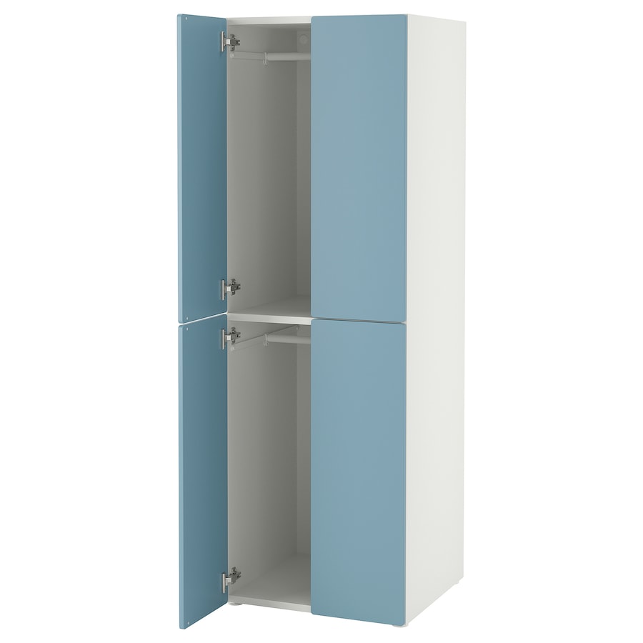 SMÅSTAD / PLATSA Wardrobe, white white/with 2 clothes rails, 60x57x181 cm