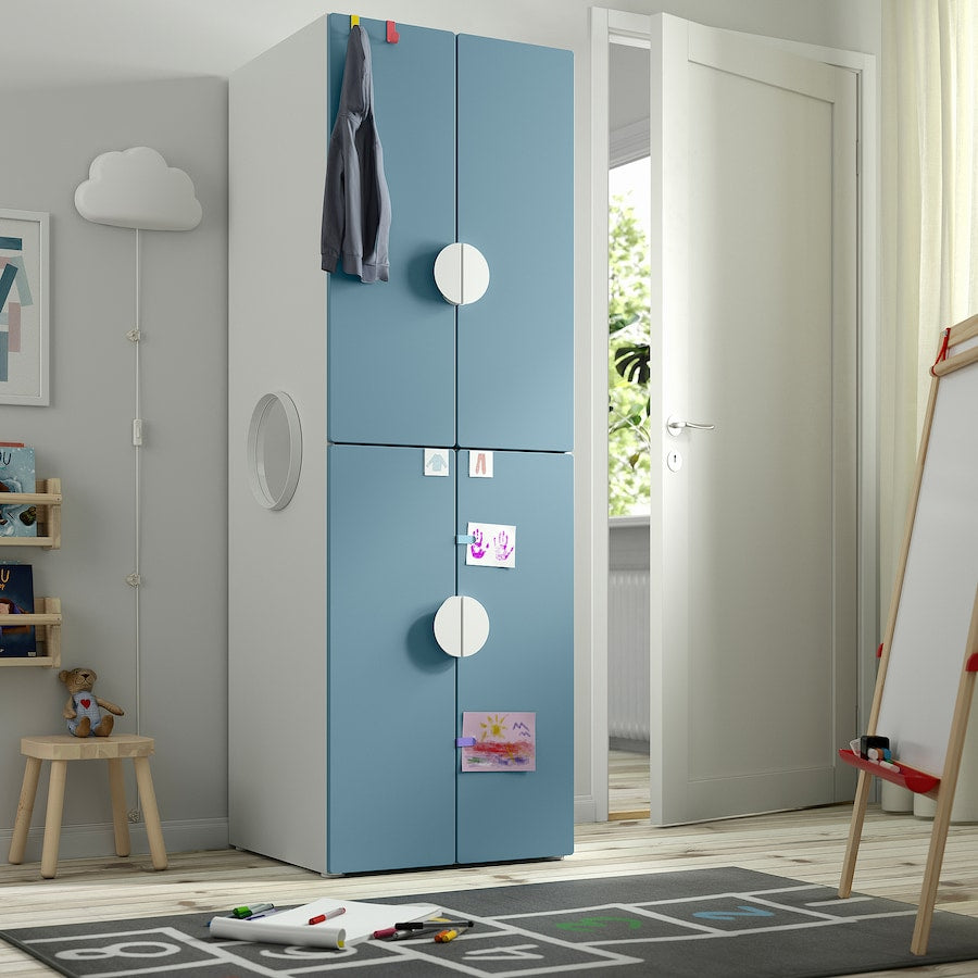 SMÅSTAD / PLATSA Wardrobe, white white/with 2 clothes rails, 60x57x181 cm