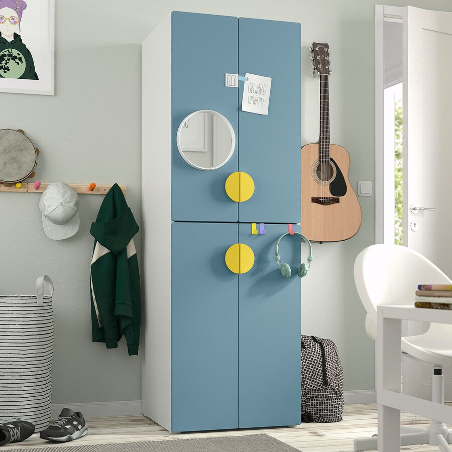 SMÅSTAD / PLATSA Wardrobe, white white/with 2 clothes rails, 60x57x181 cm