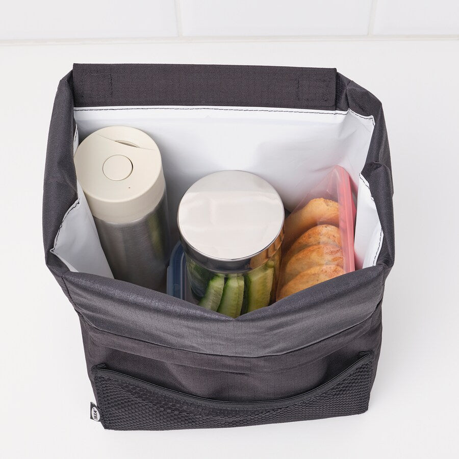 UNDERSÖKA Insulated travel mug, black, 0.4 l