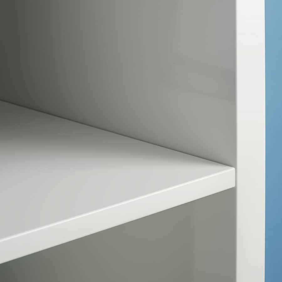 KALLAX Shelving unit with 4 inserts, white stained oak effect, 147x147 cm
