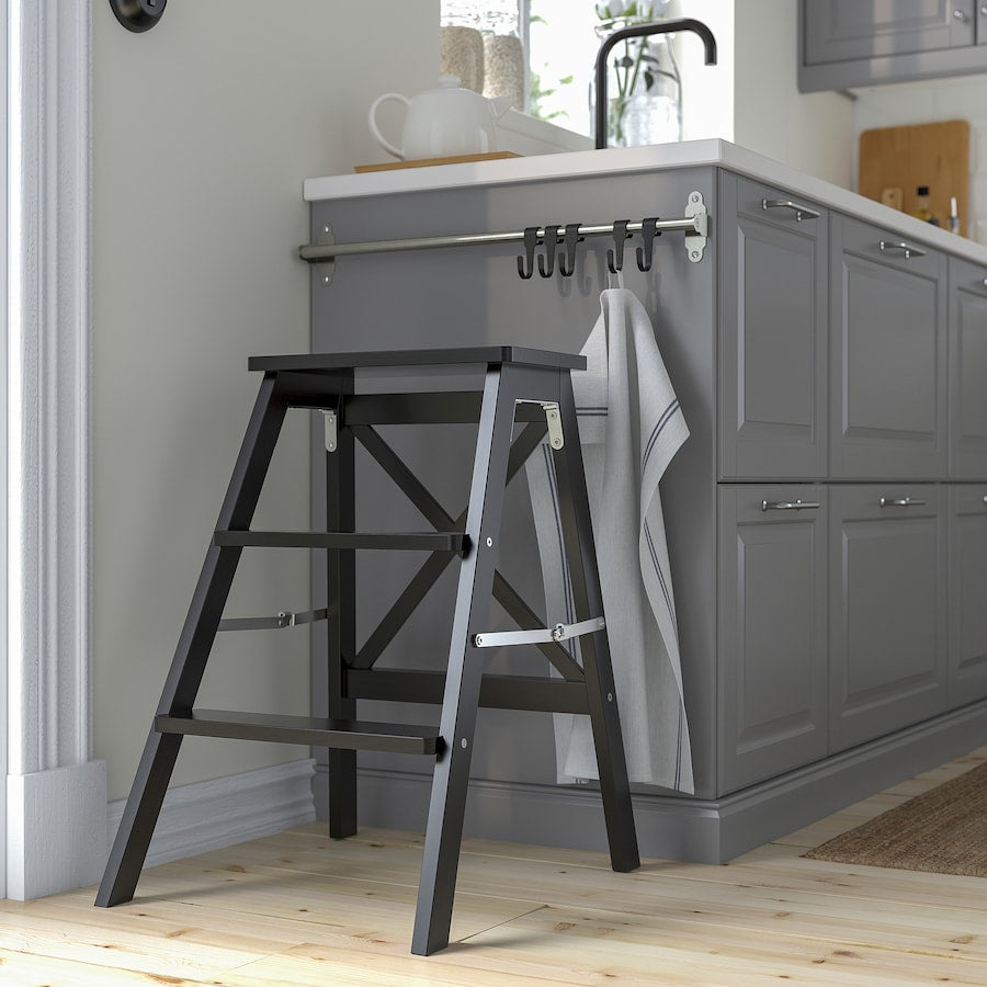 BEKVÄM Stepladder, 3 steps, beech, 63 cm