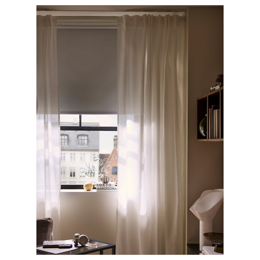 FRIDANS Block-out roller blind, white, 140x195 cm