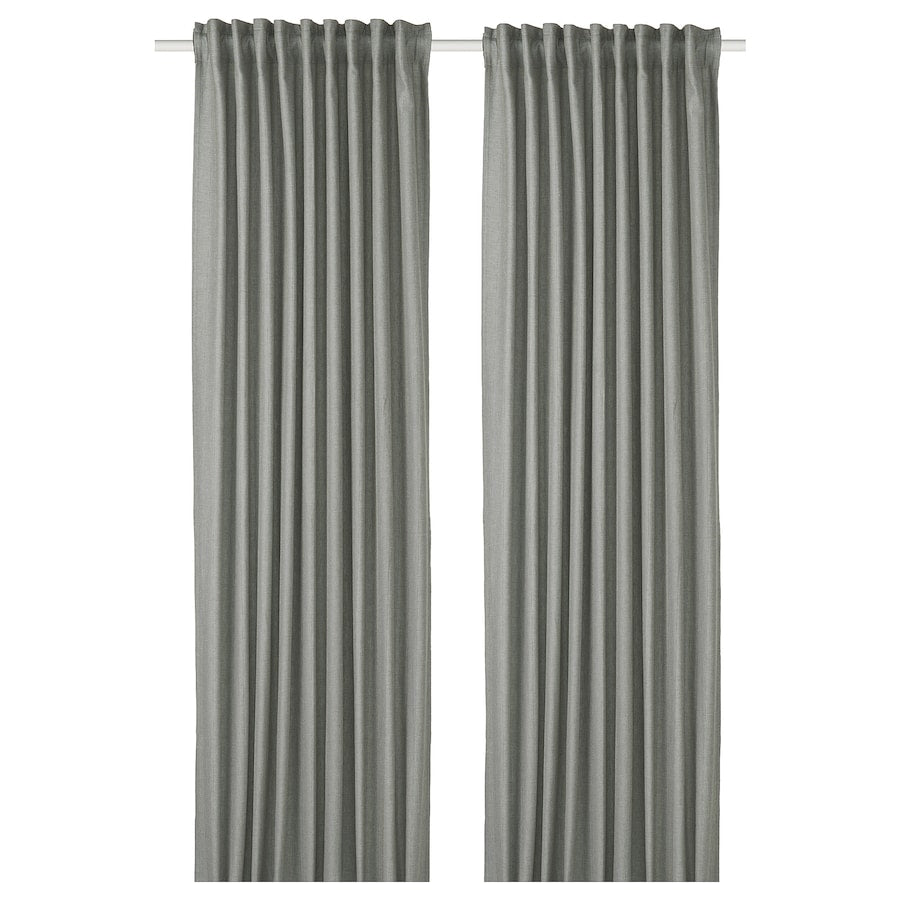 TIBAST Room darkening curtains, 1 pair, with heading tape/dark red, 145x250 cm