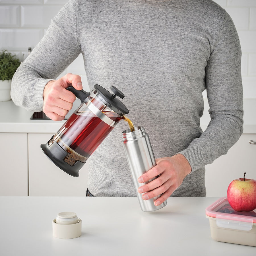 UNDERSÖKA Insulated travel mug, black, 0.4 l