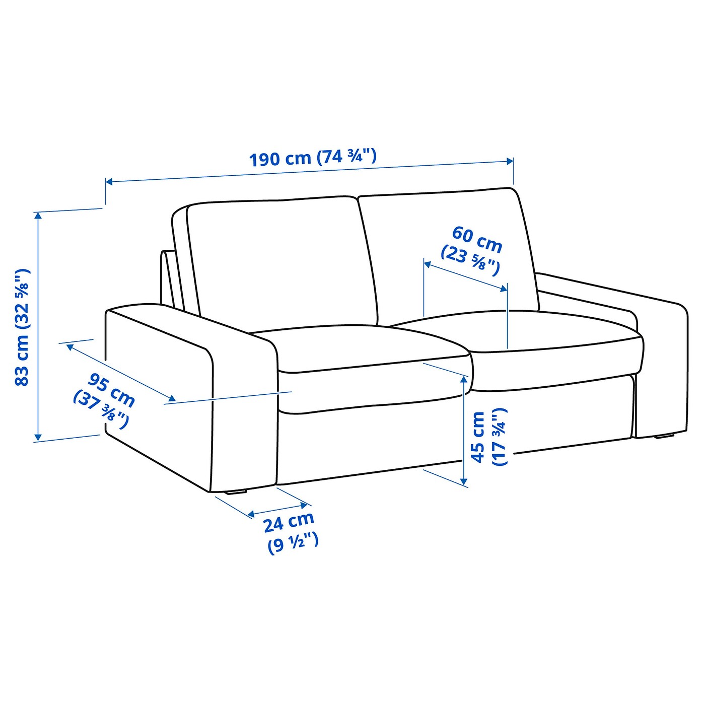 KIVIK 2-seat sofa, Tibbleby beige/grey