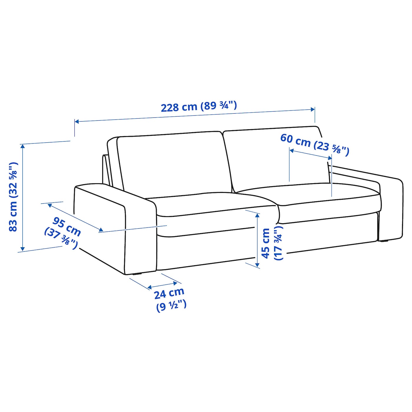KIVIK 3-seat sofa, Tibbleby beige/grey