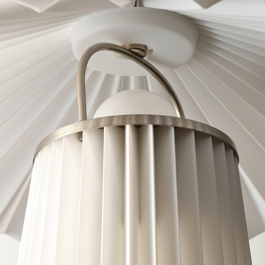 KUDDLAVA Table lamp, pleated white, 28 cm