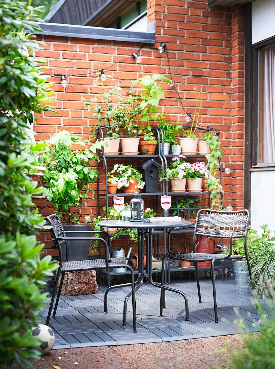LÄCKÖ Table, outdoor, grey, 70 cm