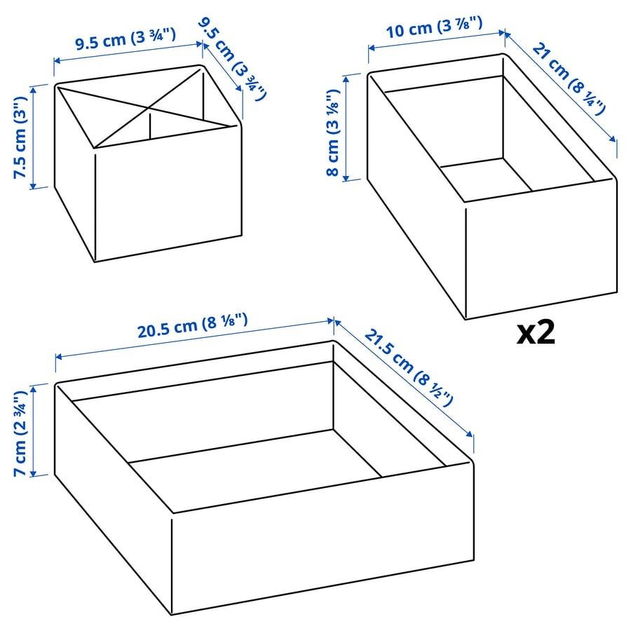 LYSMASK Box, set of 4, patterned/multicolour