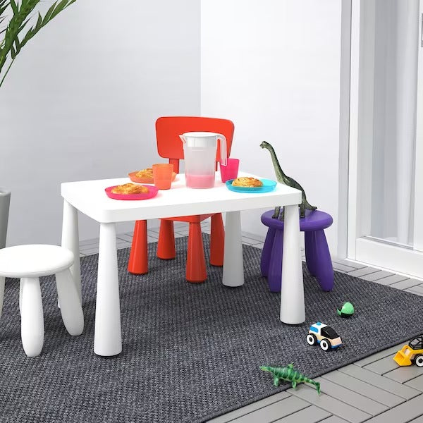 MAMMUT Children's table, in/outdoor white, 77x55 cm