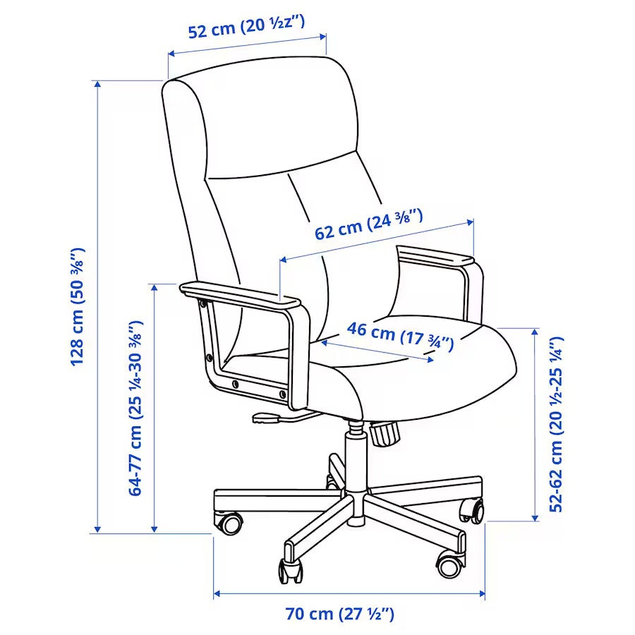 MILLBERGET Swivel chair, Murum black