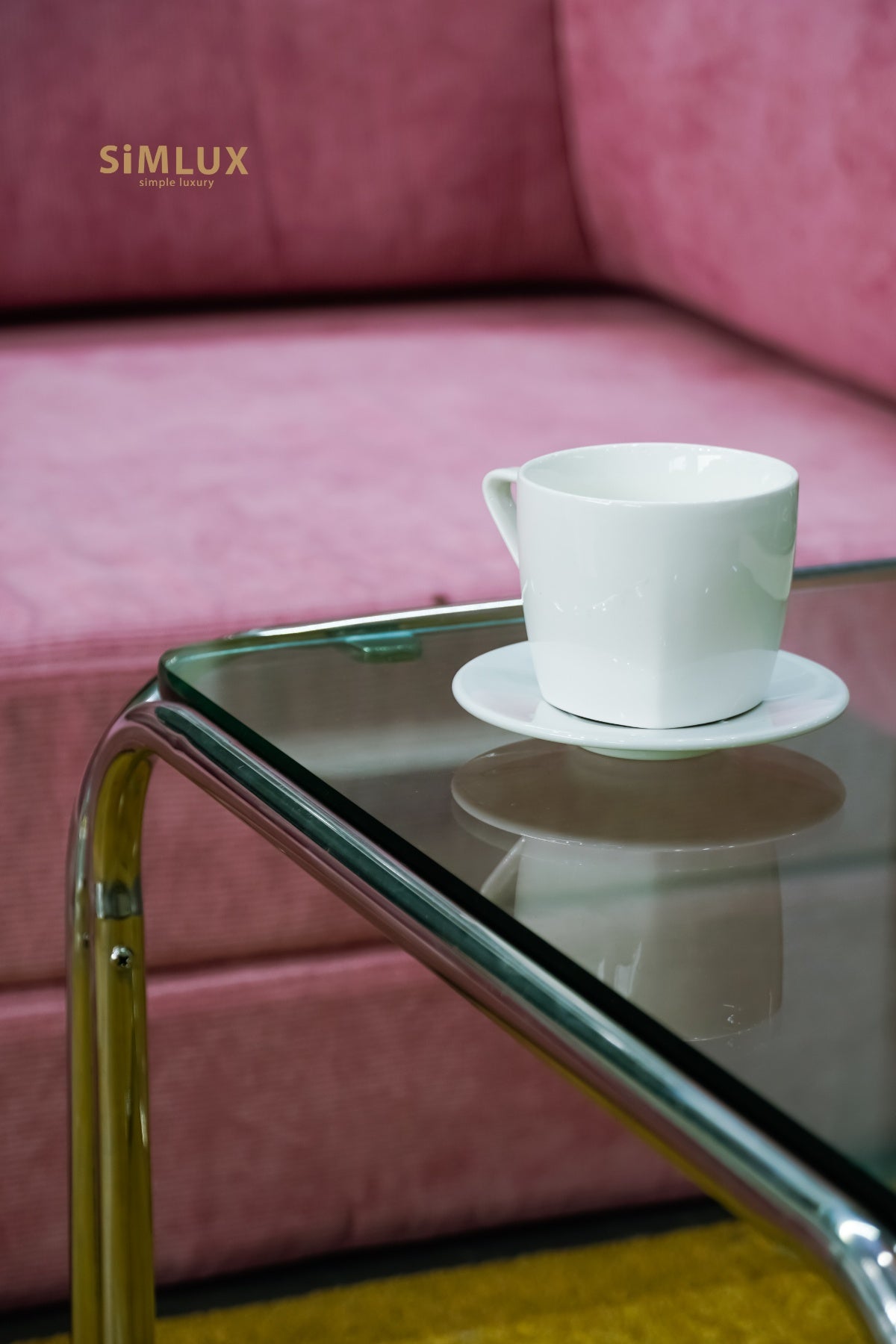 SIMLUX Chrome Table ( Tempered Glass)