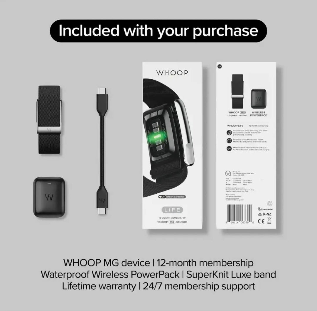 Whoop MG Life SuperKnit Luxe Band ( Obsidian with Titanium )