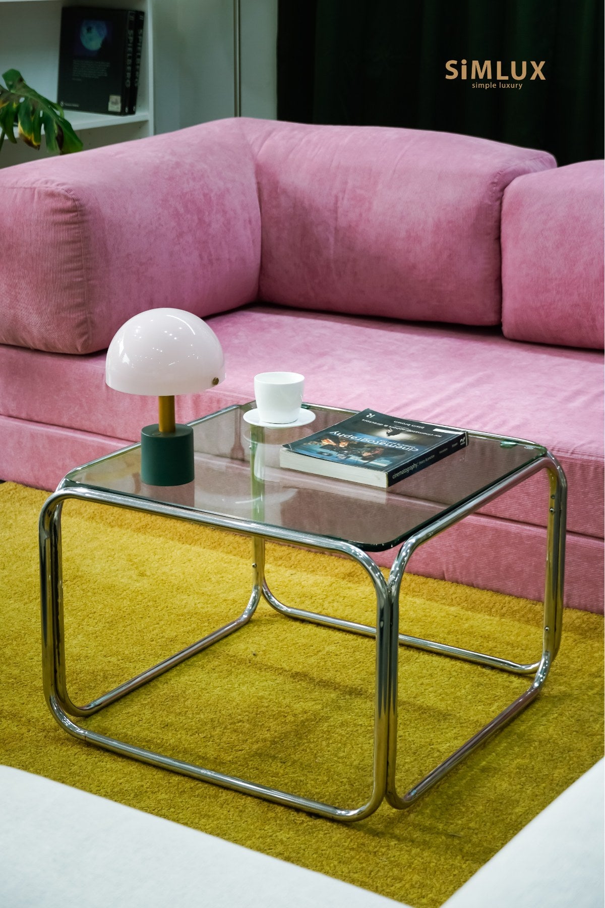 SIMLUX Chrome Table ( Tempered Glass)