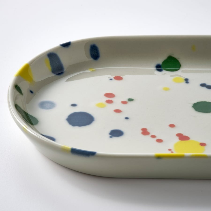 RÖDSNULTRA Serving plate, mixed patterns, 20x11 cm