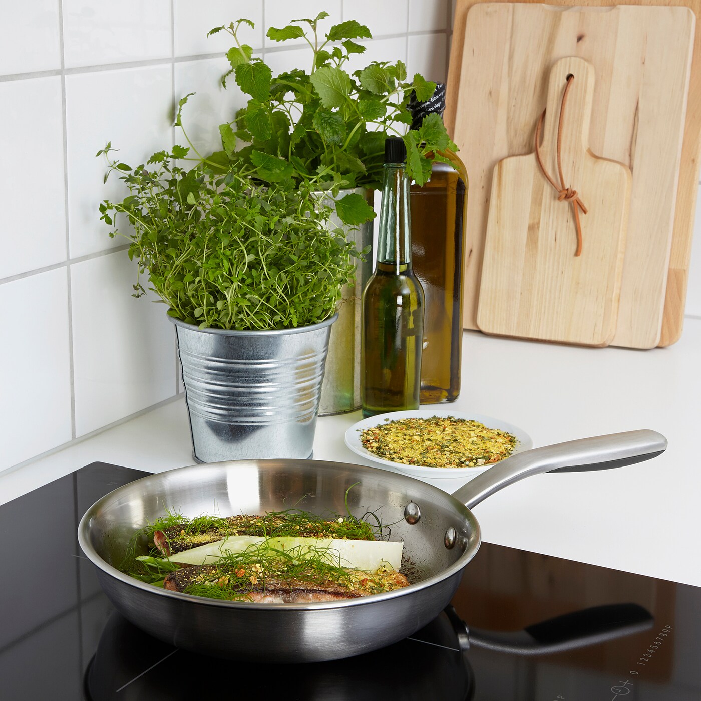 SENSUELL Frying pan, stainless steel/grey, 28 cm