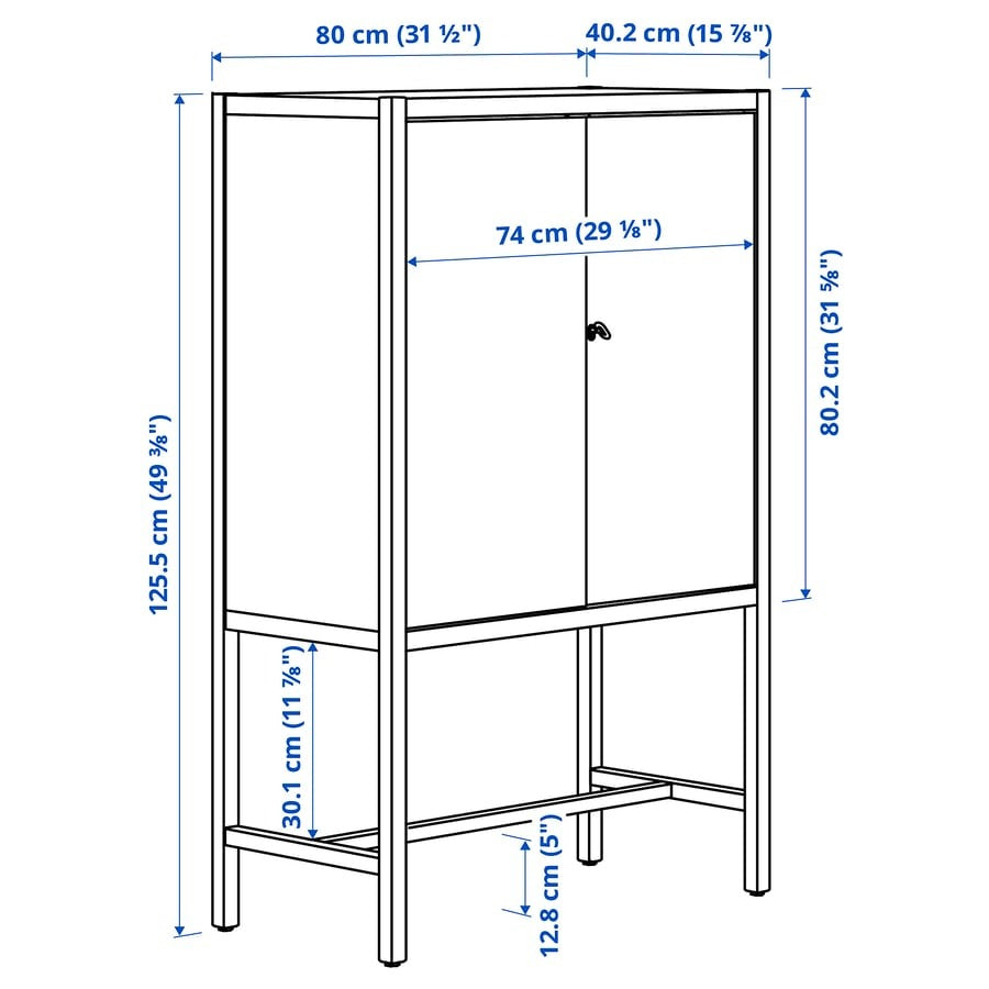 STOCKHOLM 2025 Cabinet with 2 doors, green, 80x40x126 cm