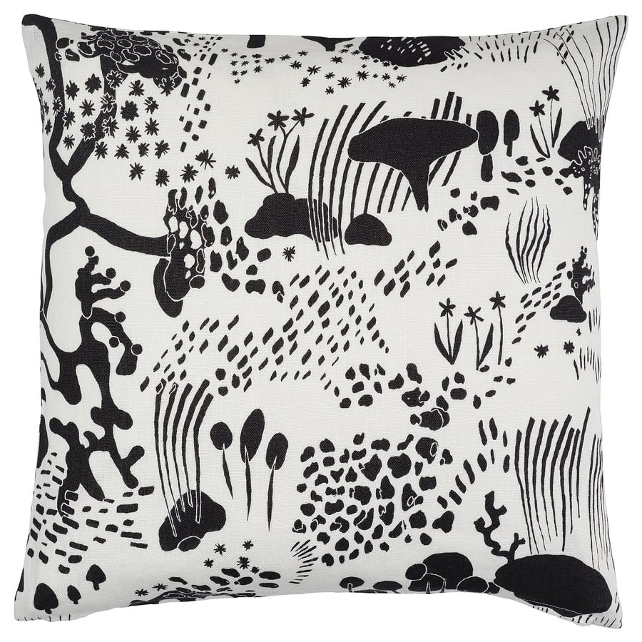 STOCKHOLM 2025 Cushion cover, white/black, 50x50 cm