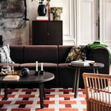 STOCKHOLM 2025 Rug, flatwoven, white/brown/light blue handwoven, 240x350 cm