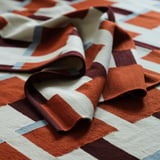 STOCKHOLM 2025 Rug, flatwoven, white/brown/light blue handwoven, 240x350 cm