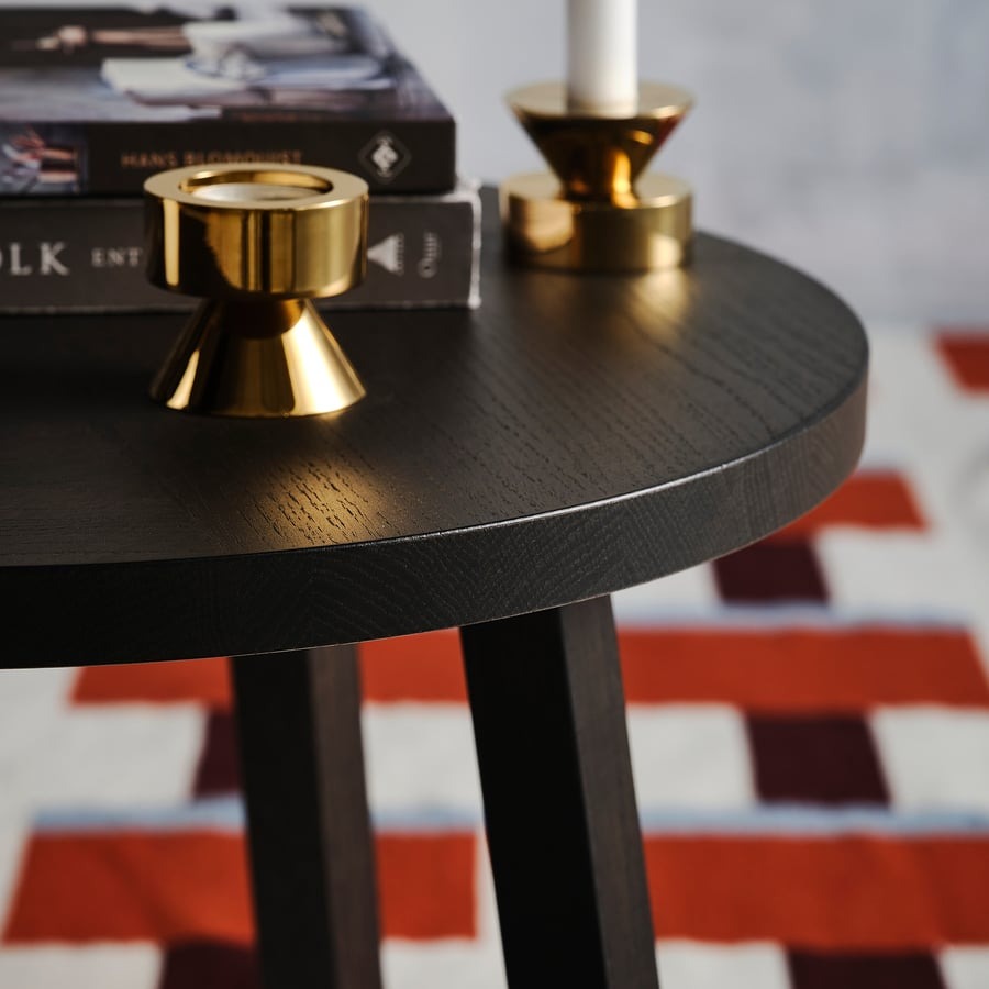 STOCKHOLM 2025 Side table, oak veneer dark brown, 55 cm