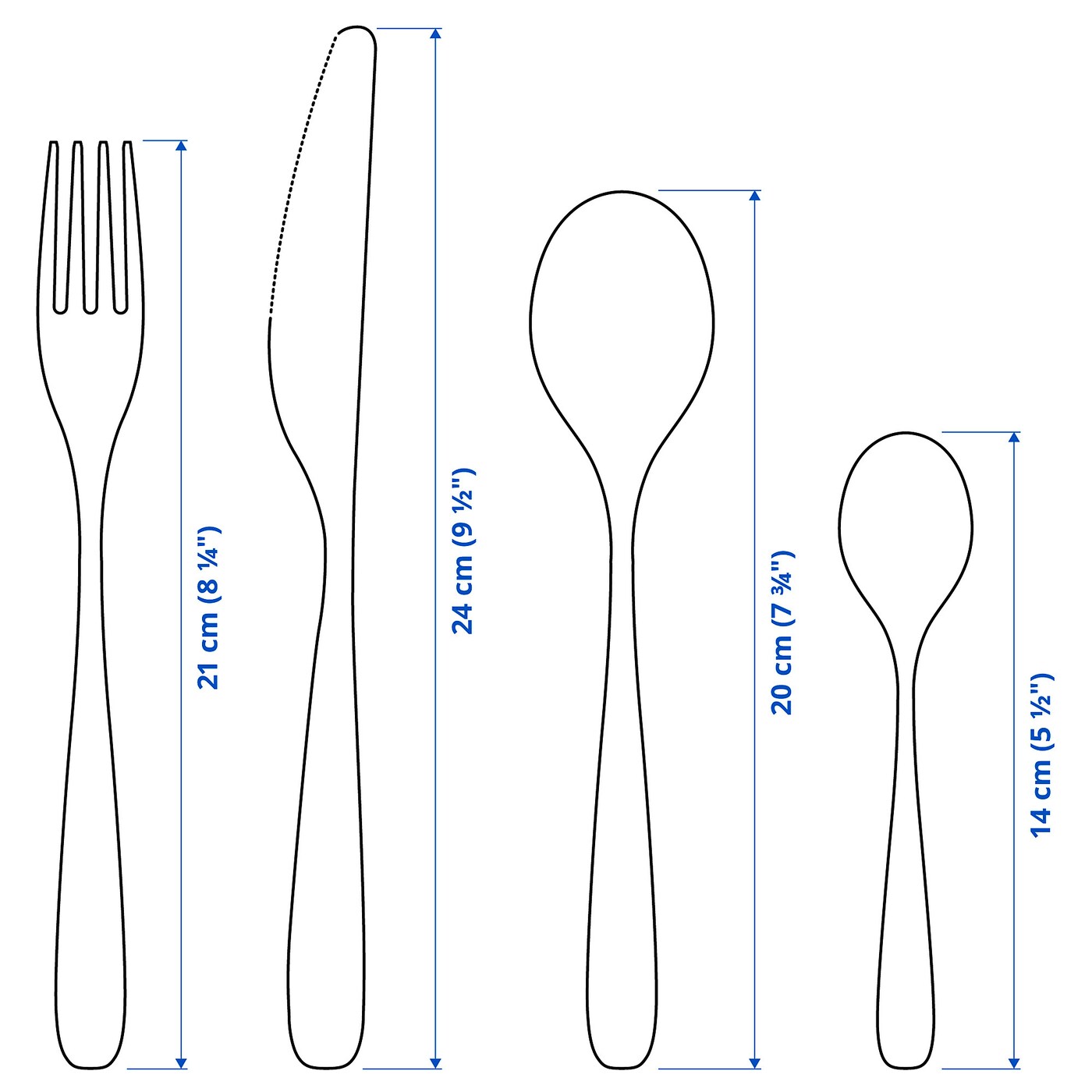 TILLAGD 24-piece cutlery set, black
