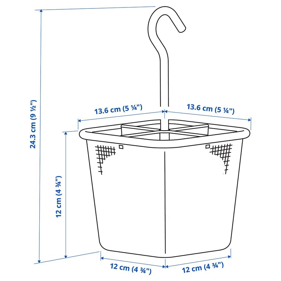 UPPDATERA Cutlery caddy, anthracite, 12x12 cm