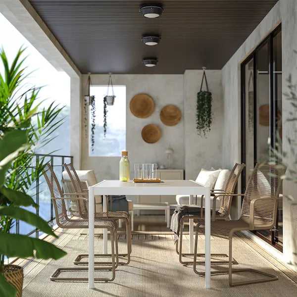 VÄSMAN Chair with armrests, outdoor, brown