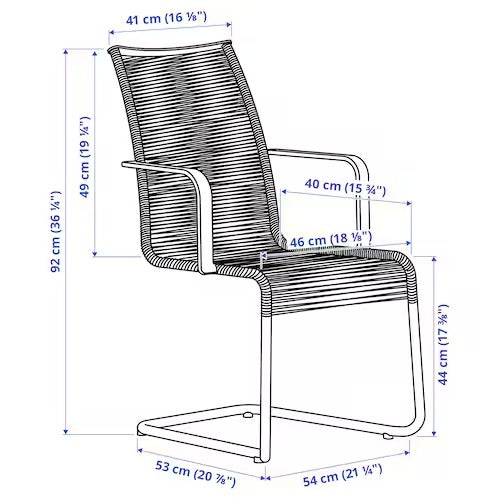 VÄSMAN Chair with armrests, outdoor, brown