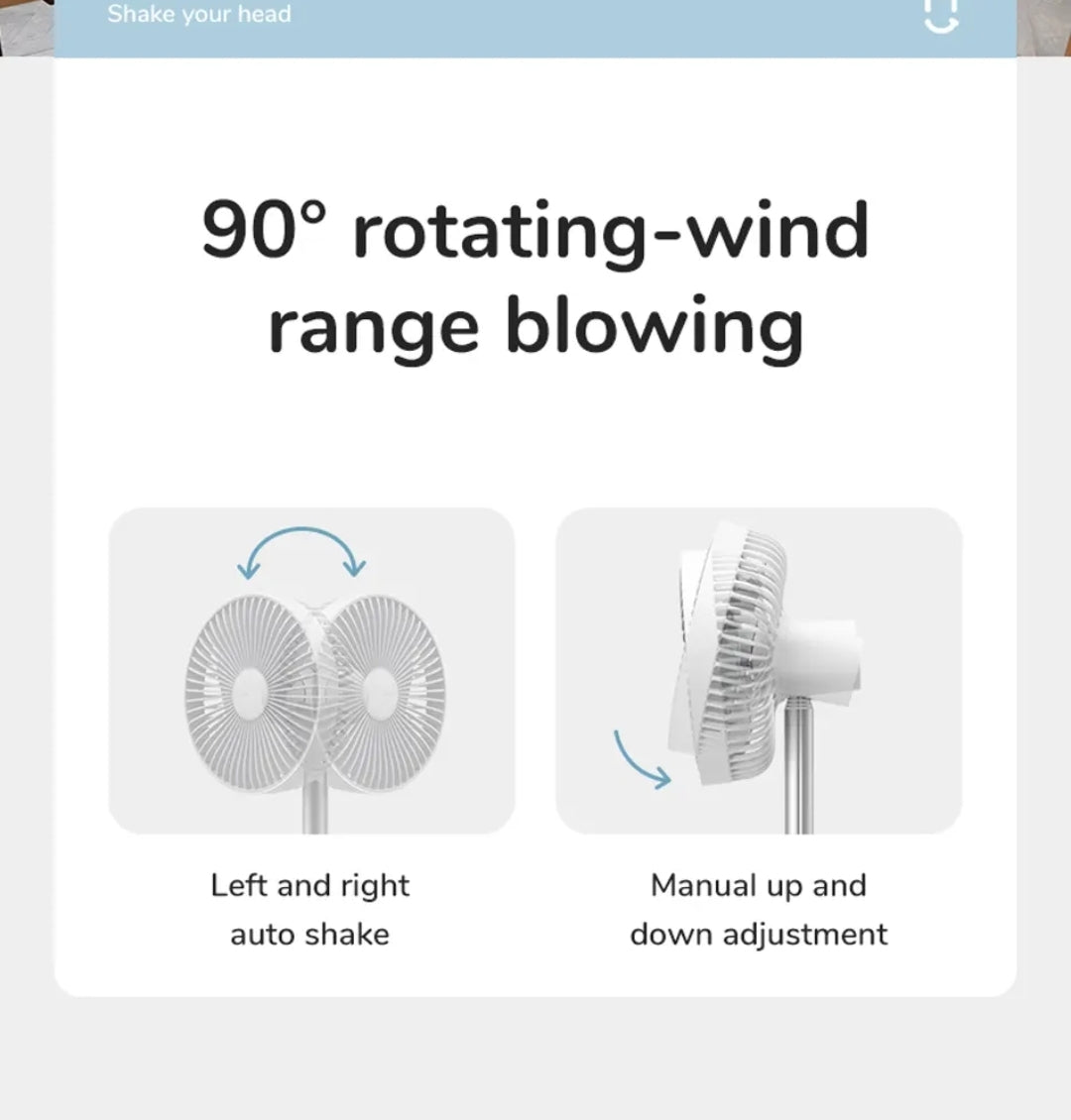 JISULIFE Table Fan life7 , 8000 mAh , white