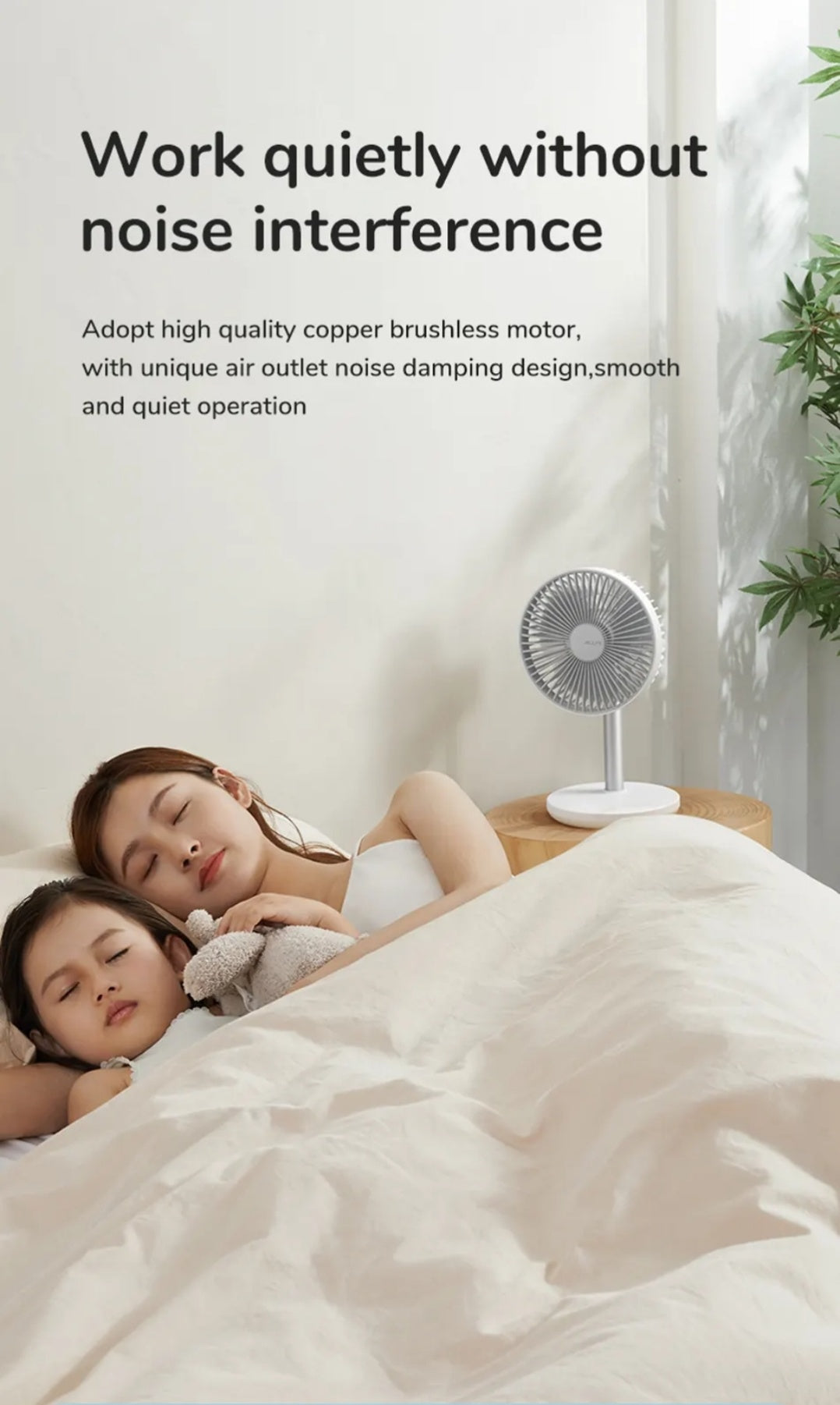 JISULIFE Table Fan life7 , 8000 mAh , white