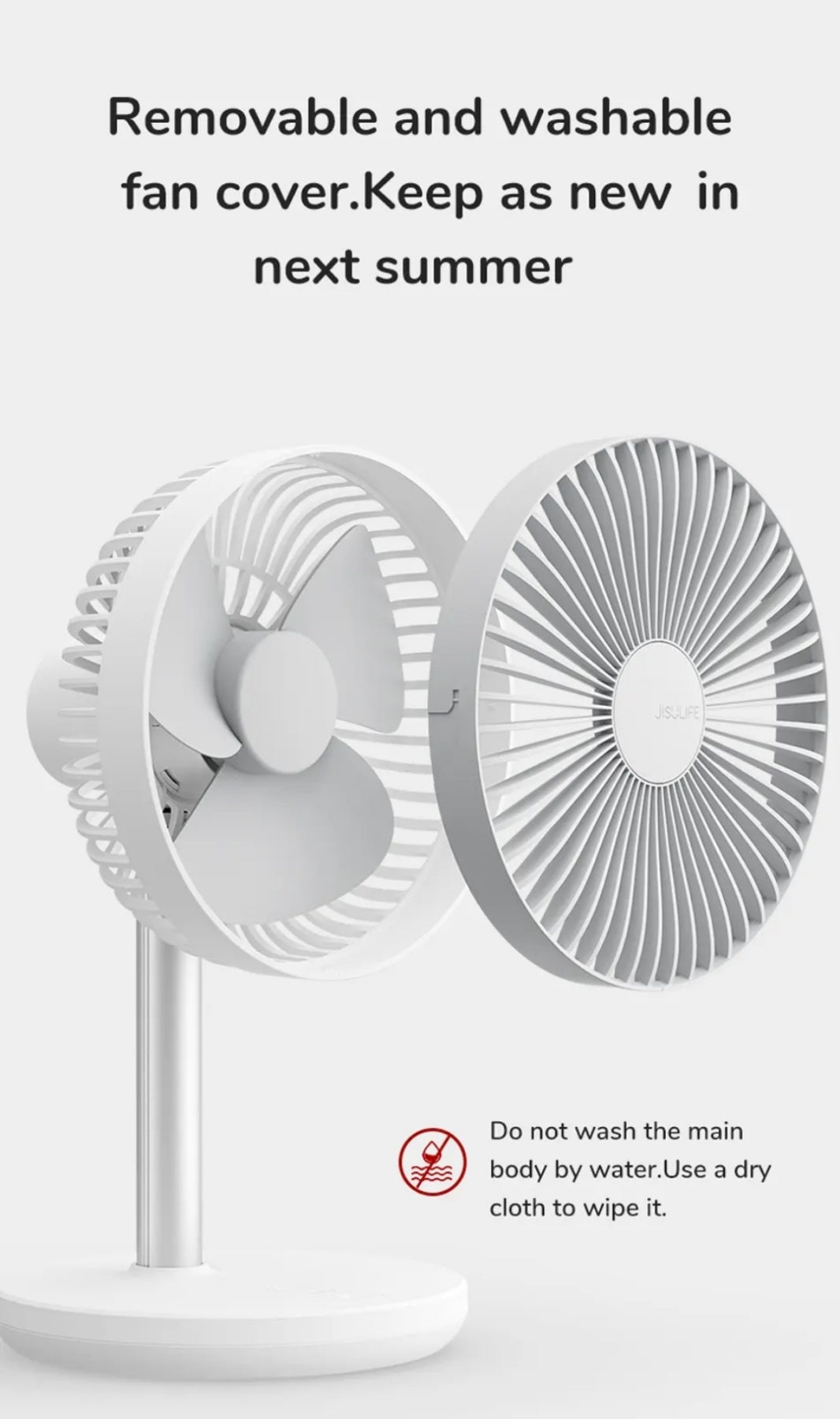 JISULIFE Table Fan life7 , 8000 mAh , white