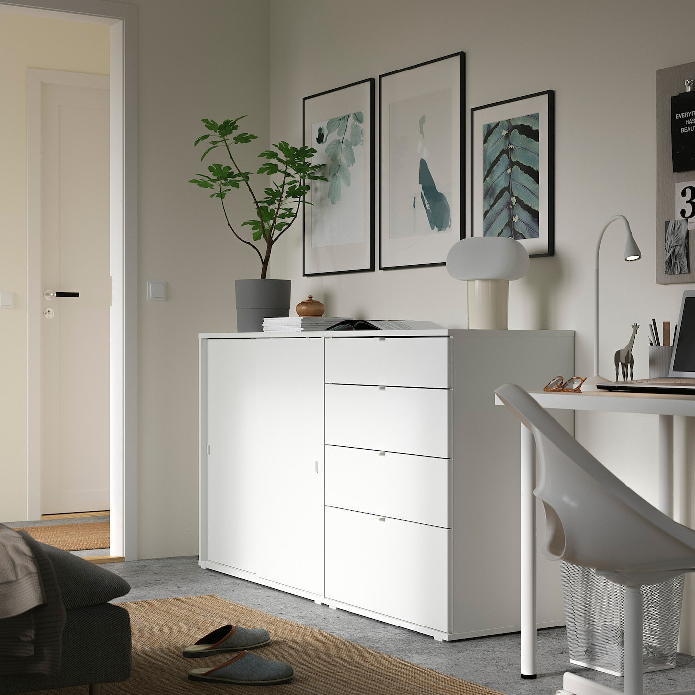 VIHALS Storage combination, white, 165x47x90 cm 6,580THB