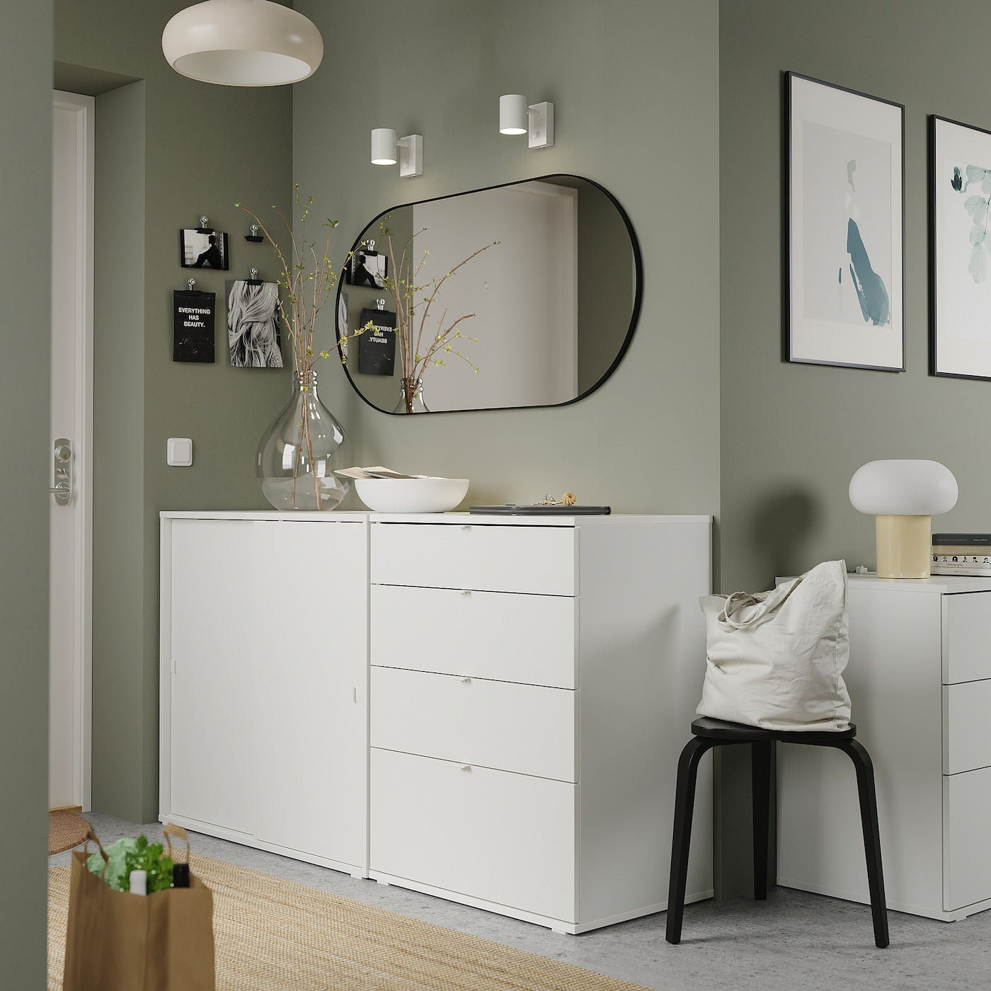 VIHALS Storage combination, white, 165x47x90 cm 6,580THB