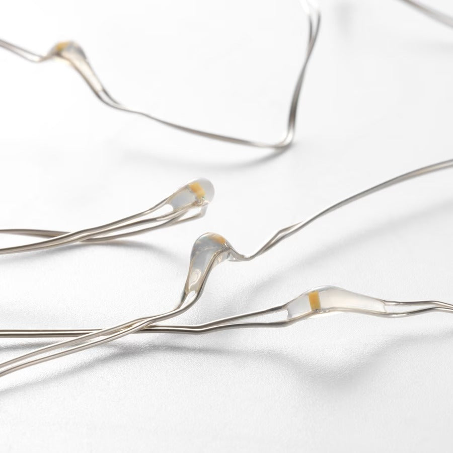 VISSVASS LED lighting chain with 40 lights, indoor/battery-operated silver-colour