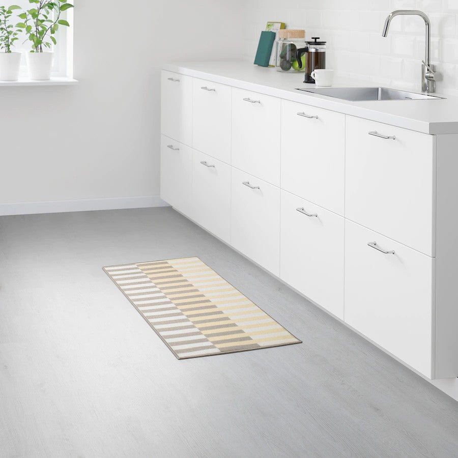 ELVERK Kitchen mat, beige, 45x120 cm