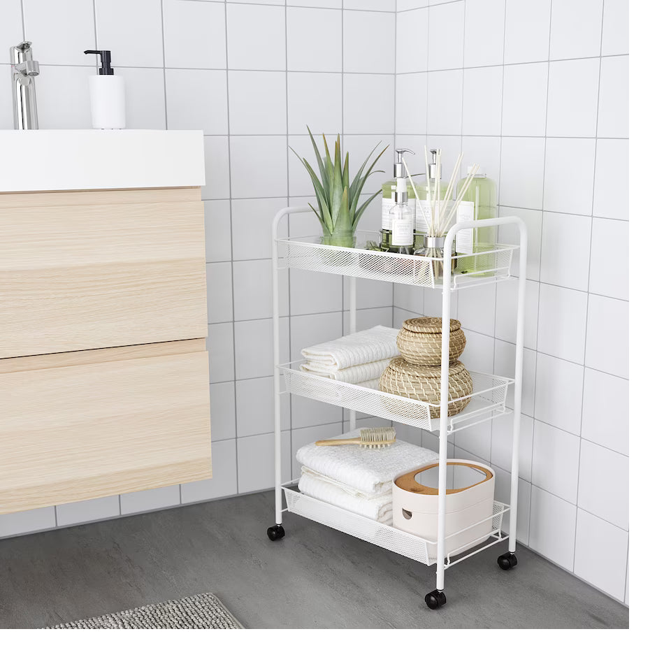 HORNAVAN Trolley, white, 26x48x77 cm
