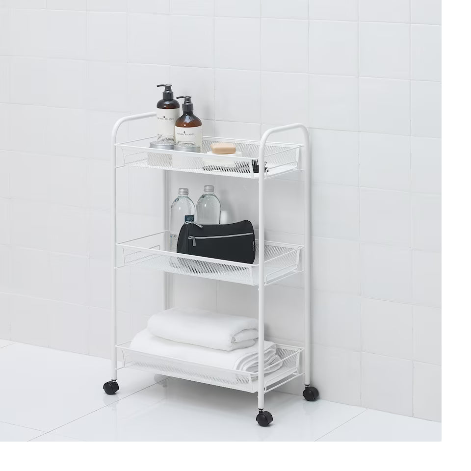 HORNAVAN Trolley, white, 26x48x77 cm