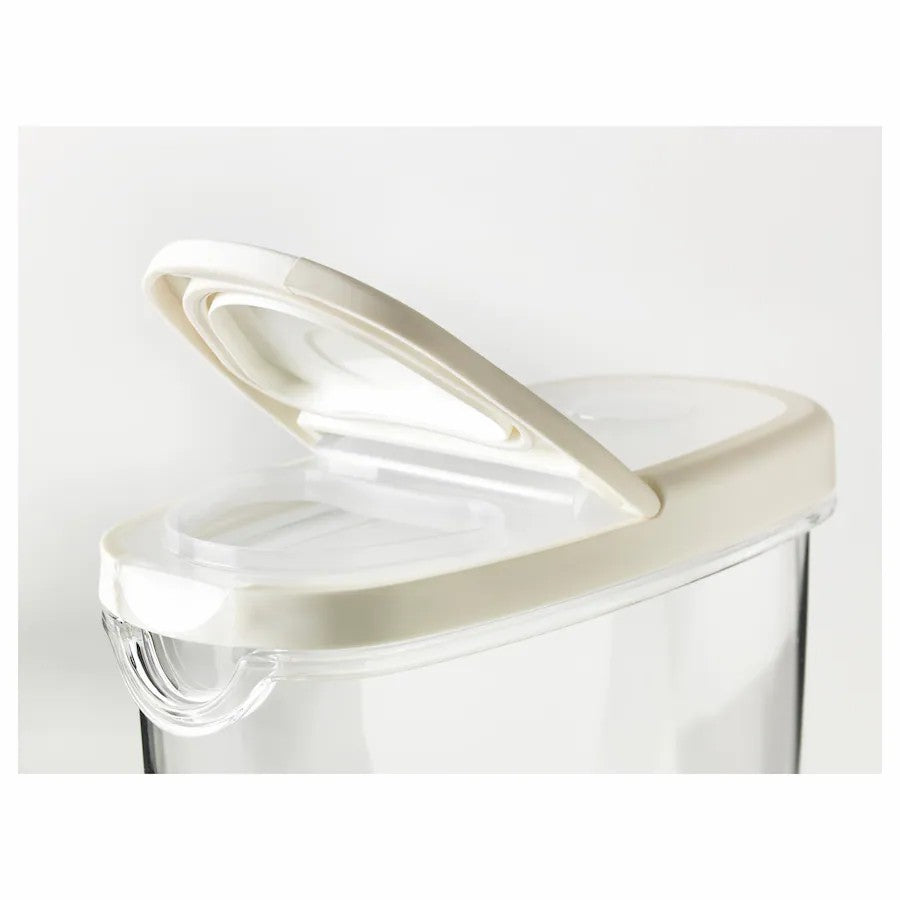 IKEA 365+ Dry food jar with lid, transparent/white, 1.3 l
